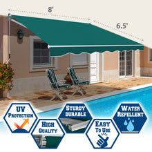 Load image into Gallery viewer, 8&#39; x 6.5&#39; Awning Retractable Manual Yard Patio Deck Awning Cover Canopy Sunshade
