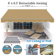 Load image into Gallery viewer, 8&#39; x 6.5&#39; Awning Retractable Manual Yard Patio Deck Awning Cover Canopy Sunshade
