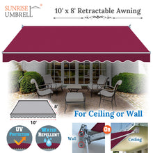 Load image into Gallery viewer, 10&#39; x 8&#39; Awning Retractable Manual Yard Patio Deck Awning Cover Canopy Sunshade
