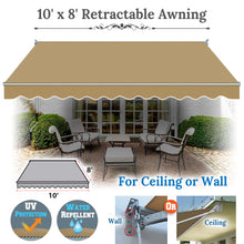 Load image into Gallery viewer, 10&#39; x 8&#39; Awning Retractable Manual Yard Patio Deck Awning Cover Canopy Sunshade
