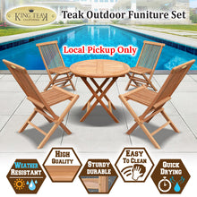 Load image into Gallery viewer, Golden Teak Wood Furniture Set (4 Chairs 1 Round Table)-Local Pickup Only
