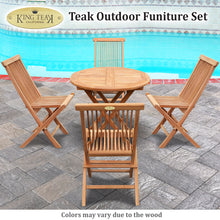 Load image into Gallery viewer, Golden Teak Wood Furniture Set (4 Chairs 1 Round Table)-Local Pickup Only
