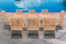 Load image into Gallery viewer, 9 Outdoor Patio Classic Dining Wood Teak Furniture Set 1 Extending Table 8 Chair(Local Pickup Only)
