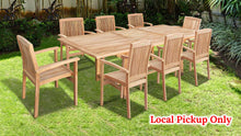 Load image into Gallery viewer, 9 Outdoor Patio Classic Dining Wood Teak Furniture Set 1 Extending Table 8 Chair(Local Pickup Only)
