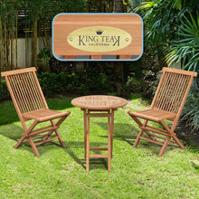 Load image into Gallery viewer, Golden Teak Wood Coffe Bristo Folding Furniture Set (1 table 2 chairs)
