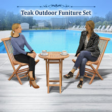 Load image into Gallery viewer, Golden Teak Wood Coffe Bristo Folding Furniture Set (1 table 2 chairs)
