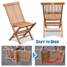 Load image into Gallery viewer, Golden Teak Wood Coffe Bristo Folding Furniture Set (1 table 2 chairs)
