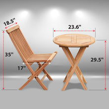 Load image into Gallery viewer, Golden Teak Wood Coffe Bristo Folding Furniture Set (1 table 2 chairs)
