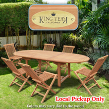 Load image into Gallery viewer, Patio 7pc Furniture Set 6 Golden Teak Wood Folding Chair, Extending Family Table(Local Pickup Only)
