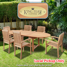 Load image into Gallery viewer, 7 Outdoor Patio Dining Wood Teak Furniture Set 1 Extending Table 6 Chair ( Local Pickup Only)
