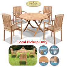 Load image into Gallery viewer, Golden Teak Wood Furniture Set (4 Chairs 1 Octagon Table)-Local Pickup Only
