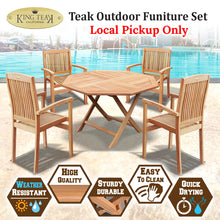 Load image into Gallery viewer, Golden Teak Wood Furniture Set (4 Chairs 1 Octagon Table)-Local Pickup Only
