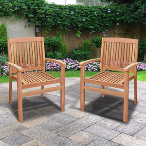 Golden Teak Wood Furniture Set (4 Chairs 1 Octagon Table)-Local Pickup Only