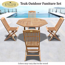 Load image into Gallery viewer, Golden Teak Wood Furniture Set (4 Chairs 1 Octagon Table)-Local Pickup Only
