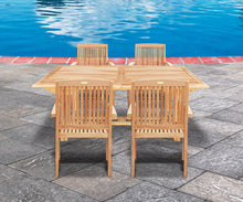 Load image into Gallery viewer, 5 Outdoor Patio Classic Dining Wood Teak Furniture Set 1 Extending Table 4 Chair(Local Pickup Only)
