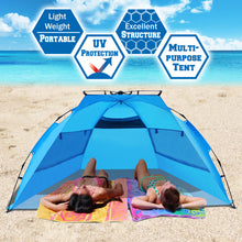 Load image into Gallery viewer, SUNRISEUMBRELLA Easy Setup Camping Tent beach tent Portable Tent with Carrying Bag-Blue
