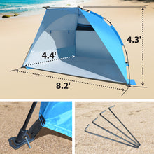 Load image into Gallery viewer, SUNRISEUMBRELLA Easy Setup Camping Tent beach tent Portable Tent with Carrying Bag-Blue
