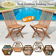 Load image into Gallery viewer, Set of 2 Golden Solid Teak Wood Folding Chair Outdoor Patio Home Yard Seater
