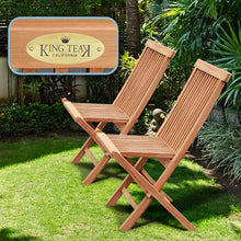 Load image into Gallery viewer, Set of 2 Golden Solid Teak Wood Folding Chair Outdoor Patio Home Yard Seater
