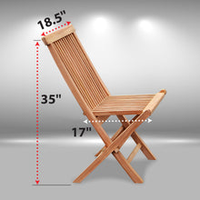 Load image into Gallery viewer, Set of 2 Golden Solid Teak Wood Folding Chair Outdoor Patio Home Yard Seater
