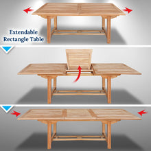 Load image into Gallery viewer, Outdoor Patio Teak Wood Rectangle Extending Table ( Local Pickup Only)
