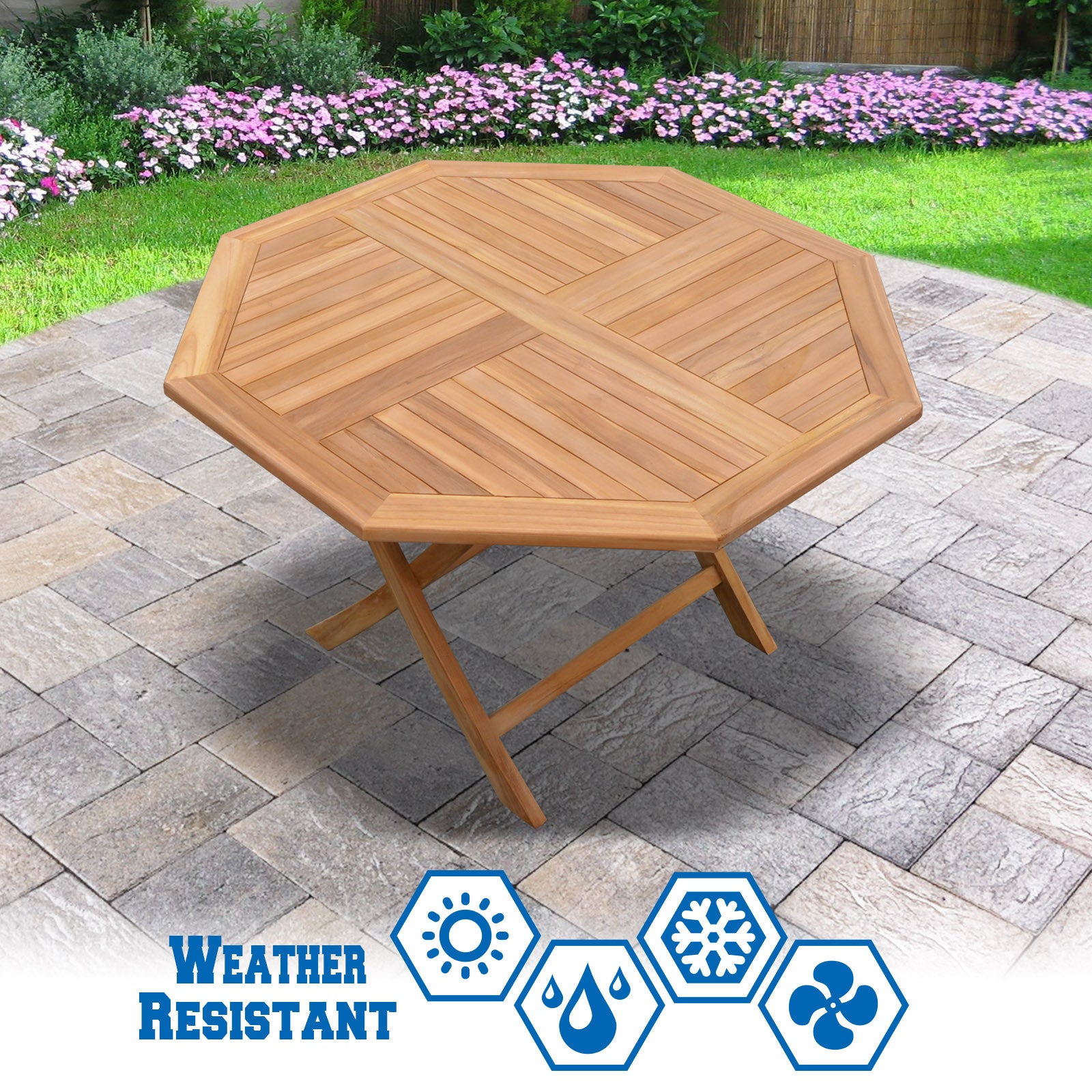 Wooden octagonal outlet garden table