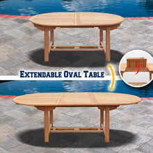 Load image into Gallery viewer, Outdoor Patio Teak Wood Oval Extending Table  ( Local Pickup Only)
