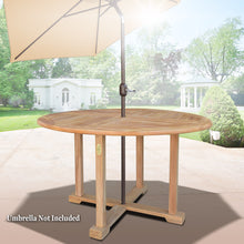 Load image into Gallery viewer, Dia47&quot; Teak Wood Dining Table Elegant Round Table  Outdoor Yard Camping Picnic w Umbrella Hole (Local Pickup Only)
