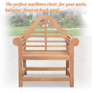 Teak 40" teak outdoor Marlboro Lutyen Bench Chair（local pick up）