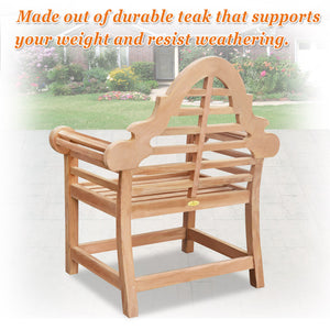 Teak 40" teak outdoor Marlboro Lutyen Bench Chair（local pick up）