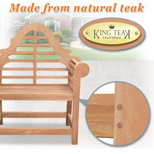 Load image into Gallery viewer, Teak 40&quot; teak outdoor Marlboro Lutyen Bench Chair（local pick up）
