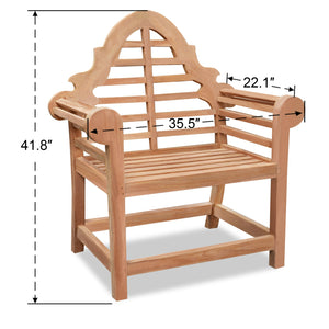 Teak 40" teak outdoor Marlboro Lutyen Bench Chair（local pick up）