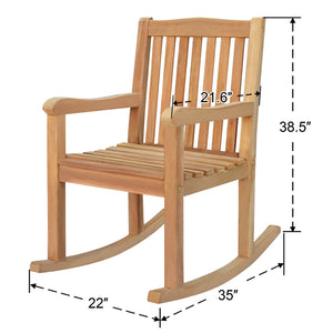 Teak Outdoor Porch Rocking Chair in Teak Wood(Local Pick Up)