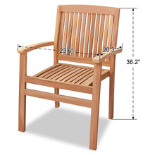 Load image into Gallery viewer, 2PCS Garden Teak Wood Finish Patio Arm Chair Outdoor Garden Patio Furniture( Local Pickup Only)
