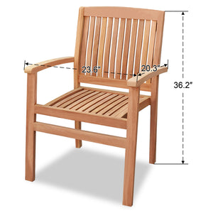 2PCS Garden Teak Wood Finish Patio Arm Chair Outdoor Garden Patio Furniture( Local Pickup Only)