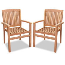 Load image into Gallery viewer, 2PCS Garden Teak Wood Finish Patio Arm Chair Outdoor Garden Patio Furniture( Local Pickup Only)
