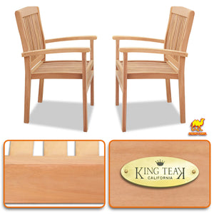 2PCS Garden Teak Wood Finish Patio Arm Chair Outdoor Garden Patio Furniture( Local Pickup Only)