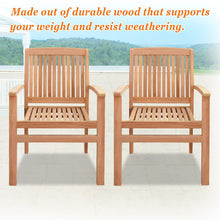 Load image into Gallery viewer, 2PCS Garden Teak Wood Finish Patio Arm Chair Outdoor Garden Patio Furniture( Local Pickup Only)
