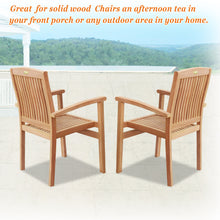 Load image into Gallery viewer, 2PCS Garden Teak Wood Finish Patio Arm Chair Outdoor Garden Patio Furniture( Local Pickup Only)
