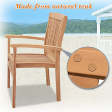 Load image into Gallery viewer, 2PCS Garden Teak Wood Finish Patio Arm Chair Outdoor Garden Patio Furniture( Local Pickup Only)
