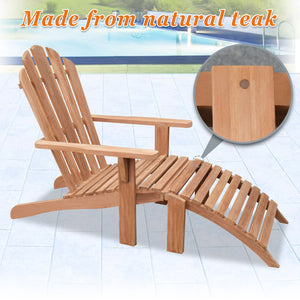 Adirondack Chair and Footstool Set Outdoor Patio Deck Garden Lounge Furniture(Local Pickup Only)