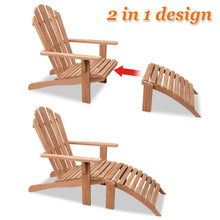 Load image into Gallery viewer, Adirondack Chair and Footstool Set Outdoor Patio Deck Garden Lounge Furniture(Local Pickup Only)
