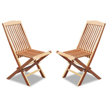 Load image into Gallery viewer, Teak Wood Folding Chair for Outdoor Patio Garden Yard Folding Seat Dining Chair (Set of 2)
