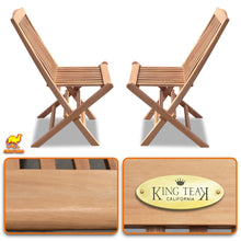 Load image into Gallery viewer, Teak Wood Folding Chair for Outdoor Patio Garden Yard Folding Seat Dining Chair (Set of 2)
