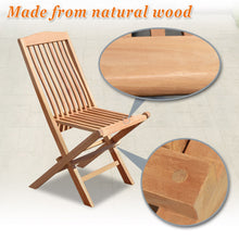 Load image into Gallery viewer, Teak Wood Folding Chair for Outdoor Patio Garden Yard Folding Seat Dining Chair (Set of 2)
