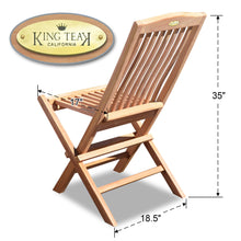 Load image into Gallery viewer, Teak Wood Folding Chair for Outdoor Patio Garden Yard Folding Seat Dining Chair (Set of 2)
