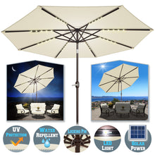 Load image into Gallery viewer, 10&#39; Patio Umbrella LED Lighted Tilt Aluminum Garden Market Balcony Outdoor Sunshade
