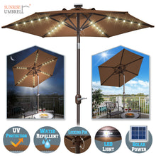 Load image into Gallery viewer, 6.5ft Outdoor Patio Umbrella LED Lighted Tilt Aluminum Garden Market Balcony Sunshade
