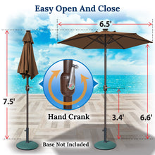 Load image into Gallery viewer, 6.5ft Outdoor Patio Umbrella LED Lighted Tilt Aluminum Garden Market Balcony Sunshade
