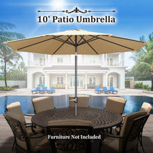 Load image into Gallery viewer, 10&#39; Patio Umbrella 8 Ribs with Tilt and Crank Outdoor Garden Market Parasol Sunshade in Beige Color
